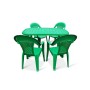 Комплект пластиковой мебели стол Новара + 4 кресла Элегант зеленый