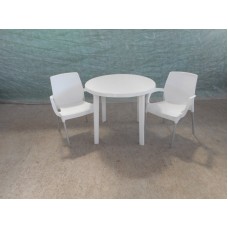 Комплект пластиковой мебели (стол круглый D900 “Ривьера” + 2 кресла “Аэро”)