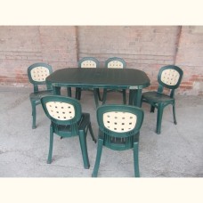 Комплект пластиковый мебели «Цертоса»  (стол «Новара» + 6 стульев «Цертоса»)