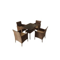 Обеденная группа на 4 персоны стол Монреаль и 4 кресла Анкор Шоколад