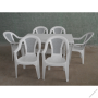 Комплект пластиковой мебели стол прямоугольный «Престиж» 1400 х 800 мм + 6 кресел «Элен»