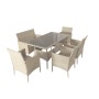 Обеденная группа на 6 персон стол Пегас, диван и 4 кресла Анкор Greige