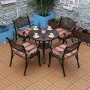 Комплект мебели из литого алюминия стол круглый СОРРЕНТО «SORRENTO» D78 бронза арт.6058 + 4 ЛИОН-3 «LION-3» бронза арт.74335-4