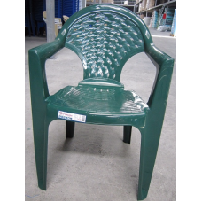 Комплект пластиковой мебели стол круглый «Ривьера» D900 мм бежевый + 4 кресла «Барселона» — Зеленый