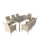 Мебель из искусственного ротанга на 8 персон, стол ЕГИПЕТ «EGYPT»+ 8 кресел Анкор Greige
