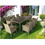 Мебель из искусственного ротанга на 8 персон, стол ЕГИПЕТ «EGYPT»+ 8 кресел Анкор Greige