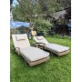 Комплект мебели из искусственного ротанга МАРА “MARA” Greige, 2 шезлонга с подлокотниками, столик