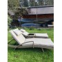 Комплект мебели из искусственного ротанга МАРА “MARA” Greige, 2 шезлонга с подлокотниками, столик