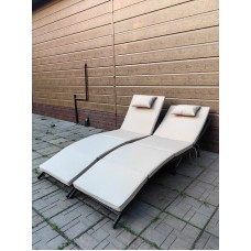 Шезлонг складной из искусственного ротанга Ливерпуль(Шоколад)(2 шт.)