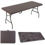 Стол складной садовый Мир Дачника 180x74x74см HDPE под ротанг шоколад