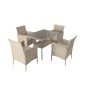 Обеденная группа на 4 персоны стол Монреаль и 4 кресла Анкор Greige