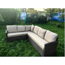 Обеденный диван плетеной мебели Албания «Albania» с подушками Шоколад Обеденный диван плетеной мебели Албания «Albania» с подушками Шоколад