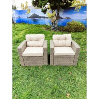 Комплект кресел из искусственного ротанга Сантьяго (2шт.) — Greige