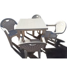 Комплект пластиковой мебели стол Тренд +4 кресла Флинт
