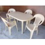Комплект пластиковой мебели (стол овальный «Новара» + 4 кресла «Элегант»)