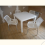 Пластиковая обеденная мебель для кафе под ротанг (стол Yalta + 4 кресла Air)
