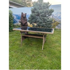 Обеденный стол плетеной мебели Албания «Albania» Greige Обеденный стол плетеной мебели Албания «Albania» Greige