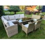 Обеденная группа плетеной мебели Албания + 2 кресла + двухместный диван Анкор Greige (серо-бежевая)