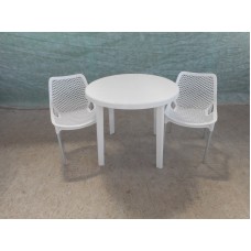 Комплект пластиковой мебели (стол круглый D900 “Ривьера” + 2 стула “Аир”)