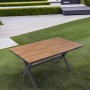 Алюминиевый обеденный стол 150*90 см ПОЛИВУД МЕРИДА «POLYWOOD MERIDA» цвет тик