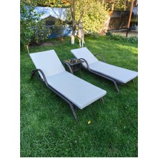 Комплект из искусственного ротанга два шезлонга Империал и столик Мара-2 (Шоколад)