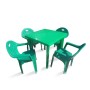 Комплект пластиковой мебели стол Тренд+ 4 кресла Флинт зеленого цвета