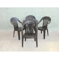 Комплект пластиковой мебели стол Бали «Bali» + 4 кресла Элегант Шоколад