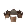 Мебель из искусственного ротанга на 8 персон, стол ЕГИПЕТ «EGYPT»+ 8 кресел Анкор Шоколад