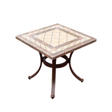 Стол квадратный из литого алюминия с керамикой ОПАЛИЯ «OPALIA» 55х55х51 арт.6158