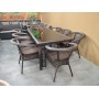 Комплект мебели из искусственного ротанга стол Египет + 8 кресел Руардин Dark Brown