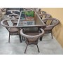 Комплект мебели из искусственного ротанга стол Египет + 8 кресел Руардин Dark Brown