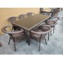 Комплект мебели из искусственного ротанга стол Египет + 8 кресел Руардин Dark Brown