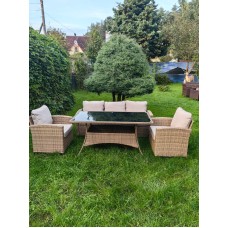 Комплект мебели из искусственного ротанга Сантьяго с столом Пегас greige
