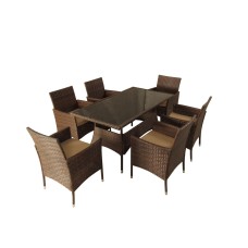 Обеденная группа на 6 персон стол Пегас и 6 кресел Анкор Шоколад