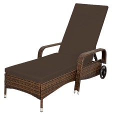 Шезлонг, лежак из искусственного ротанга на металлическом каркасе ТОСКАНА «TUSCANY» Dark brown арт.572217