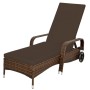 Шезлонг, лежак из искусственного ротанга на металлическом каркасе ТОСКАНА «TUSCANY» Dark brown арт.572217