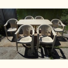 Комплект пластиковой мебели стол овальный «Венера» 1400 х 800 мм + 4 кресла «Фламинго»