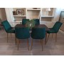 Комплект стол ФАВОРИТ “FAVORITE” черный + 6 зеленых стульев СЕДИЯ “SEDIA”