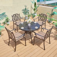 Комплект мебели из литого алюминия стол ПАЛМ «PALM» D100 арт.74397 + 4 кресла МИРАНДА «MIRANDA» арт.6200-4