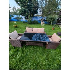 Комплект мебели из искусственного ротанга Сантьяго с столом Пегас Шоколад