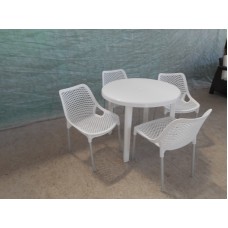 Комплект пластиковой мебели (стол круглый D900 “Ривьера” + 4 стула “Аир”)