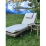 Комплект мебели из искусственного ротанга МАРА “MARA” Greige , шезлонг с подлокотниками и столик