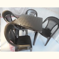 Комплект пластиковой мебели «Элегант» (стол квадратный 800х800 + 4 кресла Элегант)