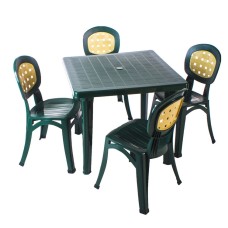 Комплект пластиковой мебели (стол «Дублин» 850х850 мм + 4 кресла Цертоса)