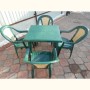 Комплект пластиковый мебели стол Дублин 80х80 зеленый + 4 кресла Элен зеленый