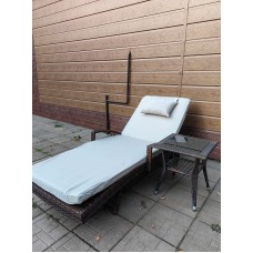 Комплект мебели из искусственного ротанга МАРА “MARA” Шоколад, шезлонг с подлокотниками и столик