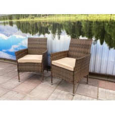 Комплект кресел плетеных из полиротанга Вирджиния (Анкор) с подушкой 5 мм — Brown