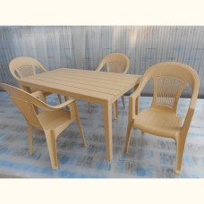 Комплект пластиковой мебели стол Суматра “Sumatra” + 4 кресла Элегант