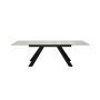 Стол DikLine DKX140 керамика глянец Ostra Bianco (мрамор глянец белый)/подстолье черное/опоры черные (2уп.)