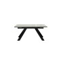 Стол DikLine DKX140 керамика глянец Ostra Bianco (мрамор глянец белый)/подстолье черное/опоры черные (2уп.)